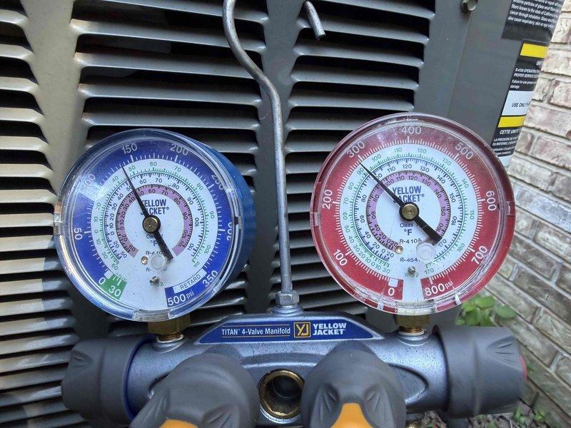 Completed quoted repairs on commercial HVAC unit experiencing no cooling condition. Replaced failed capacitor and addressed severe debris accumulation in condenser unit that was restricting airflow and causing system inefficiency. Verified proper system pressures and refrigerant charge using manifold gauges, confirming unit returned to normal operating parameters upon completion.