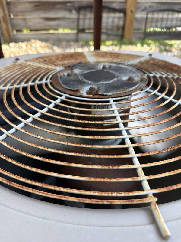 Performed comprehensive cooling maintenance on outdoor condensing unit. Conducted electrical diagnostics using digital multimeter to verify proper voltage and amperage readings at the unit's control panel and junction box. Inspected condenser fan assembly, noting visible rust and weathering on protective grille consistent with normal outdoor exposure. Verified fan motor operation and assessed overall system condition. All electrical measurements were within acceptable parameters for continued operation.