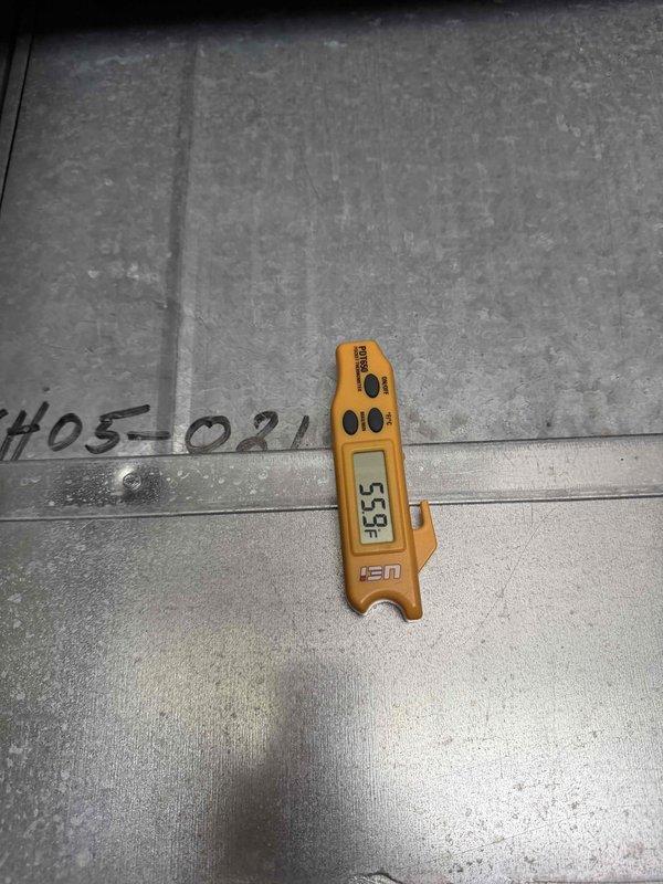 Responded to no cooling call for west wing units at commercial facility. Upon arrival, contacted customer via landline as requested. Inspected thermostat showing 73°F setpoint and measured supply air temperature at 55°F from affected units. Diagnosed cooling system operation and identified issues preventing proper temperature control in west wing zone.