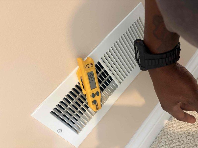 Responded to report of failing damper in HVAC system. Performed diagnostic evaluation and confirmed damper malfunction affecting airflow distribution. Replaced defective damper under warranty coverage, verified proper operation, and tested air temperature output at multiple registers to ensure system is functioning correctly.