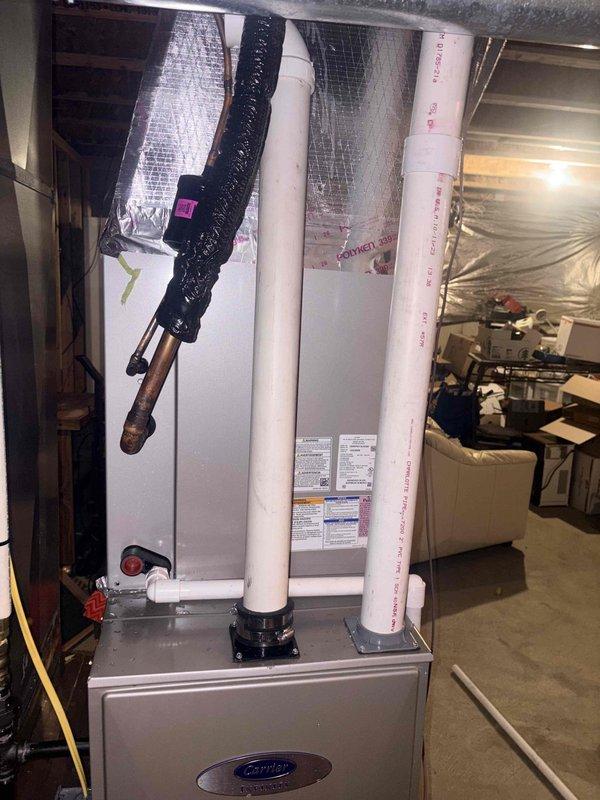 Replaced defective evaporator coil under warranty on residential air handler unit due to loss of cooling. Removed old coil, installed new coil assembly, pressure tested system, evacuated and recharged refrigerant to manufacturer specifications, and verified proper system operation with adequate airflow and temperature differential.