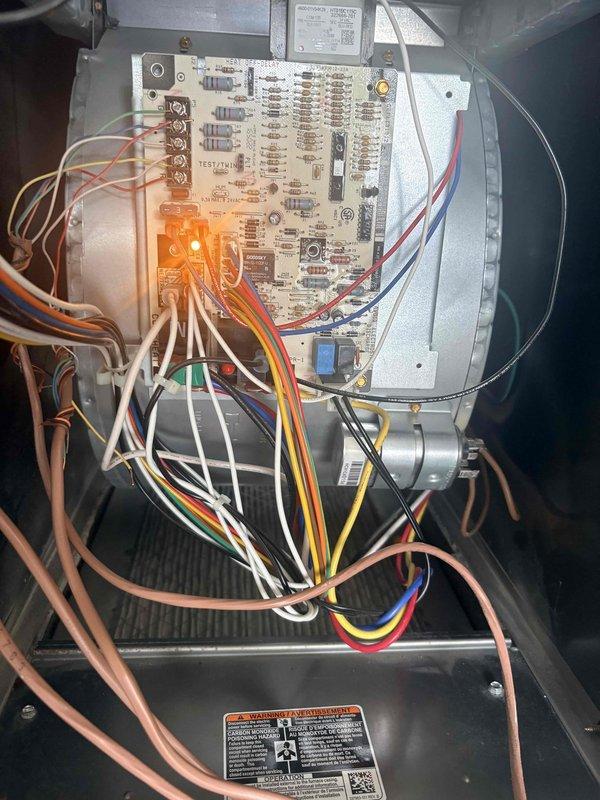 Completed scheduled cooling maintenance on residential HVAC system. Performed comprehensive inspection of indoor air handler unit, verifying control board operation, electrical connections, and relay functionality. Inspected outdoor condensing unit, checking capacitor condition, contactor operation, and electrical wiring integrity. All components found operating within normal parameters and system is ready for cooling season.
