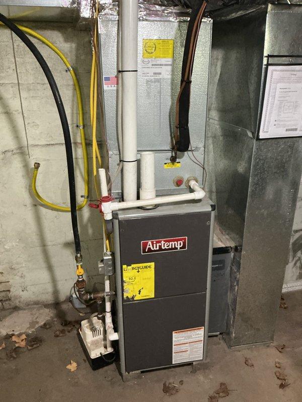 Performed site assessment of existing residential HVAC system to provide second opinion on zoning feasibility after previous contractor declined work due to oversized equipment concerns. Evaluated Airtemp furnace installation, existing ductwork configuration, supply register placement, and current system capacity to determine viability of implementing zone control system and provided comprehensive estimate for required ductwork modifications.