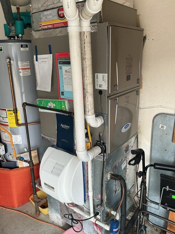 Responded to no cooling complaint on Carrier air conditioning system. Upon arrival, performed diagnostic inspection of outdoor condensing unit and indoor air handler system. Unit appeared to be in operational condition with no visible damage or component failure. Verified proper electrical connections, refrigerant lines intact, and condensate drainage system functioning. System successfully restored to normal cooling operation.