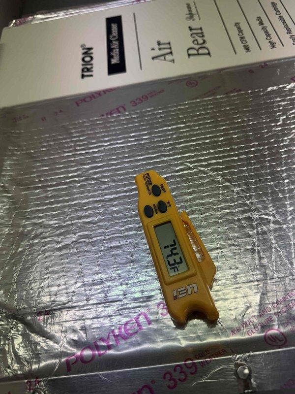 Completed first cooling maintenance service for 2026 season on residential HVAC system. Performed standard preventive maintenance procedures including system inspection, temperature readings with digital instrumentation showing 92.6°F measurement at equipment location, and replaced dirty air filters that exhibited significant dust and debris accumulation throughout the pleated media. Unit operating within normal parameters following maintenance completion.