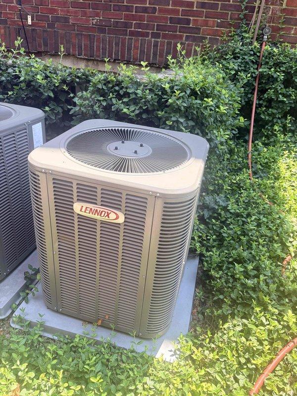 Completed annual cooling maintenance on two Lennox air conditioning systems, including comprehensive inspection, cleaning, and filter replacement on both units. Installed REME HALO air purification system per previously approved quote to enhance indoor air quality. Both condenser units inspected, tested for proper operation, and documented with site photography; all systems operating within manufacturer specifications.