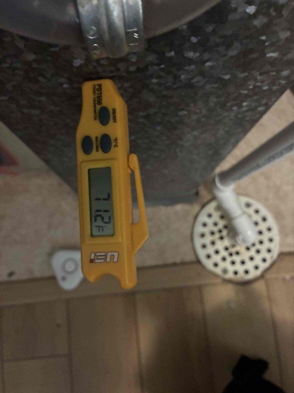 Completed first cooling maintenance service for 2026 season on residential HVAC system. Inspected refrigerant lines and connections, verified proper labeling and compliance markings, and measured supply air temperature at 72°F using calibrated digital instrumentation. All components found operating within normal parameters with no immediate service concerns identified.