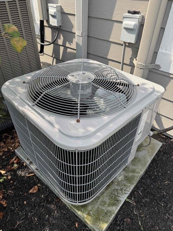 Completed first cooling maintenance service on attic-mounted HVAC system. Performed comprehensive inspection of outdoor condenser unit and indoor air handler, including ductwork and plenum assembly. Verified proper operation of all components, checked refrigerant levels, inspected electrical connections at disconnect box, and assessed overall system performance to ensure optimal cooling efficiency for the season.