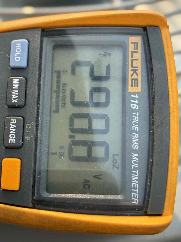 Completed scheduled cooling maintenance on HVAC system. Performed comprehensive electrical diagnostics using calibrated test equipment, measuring system voltage at 328.8V AC and verifying compressor amperage draw at 0.6A AC. All electrical readings fall within manufacturer specifications, indicating proper system operation and component health. Unit operating efficiently with no deficiencies noted.