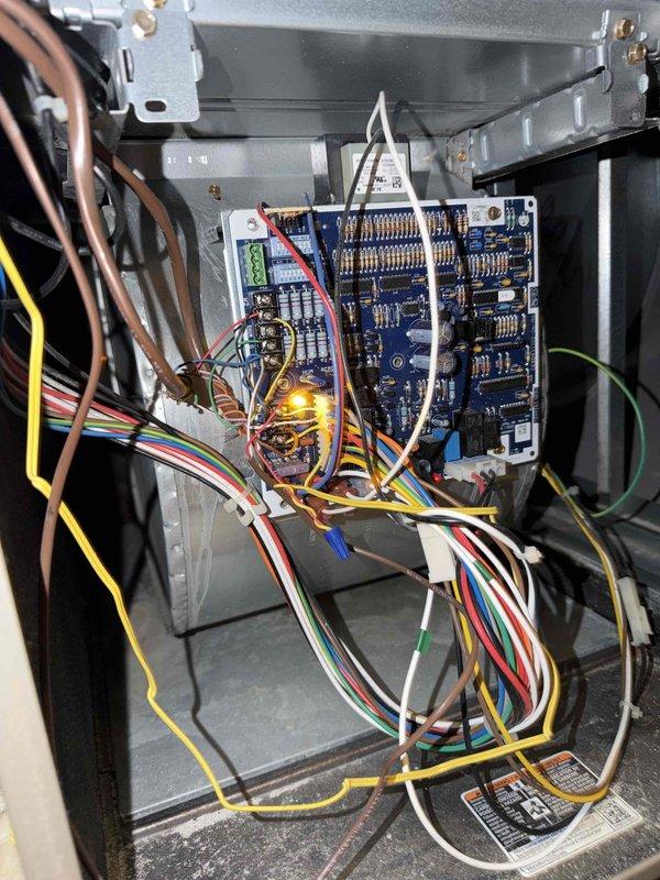 Responded to service call for heat pump unit producing intermittent cycling sounds while maintaining normal cooling operation. Inspected control board, electrical connections, and internal components. Found excessive dust accumulation throughout ductwork and air handler system. Verified all electrical connections at control board were secure, tested relays and contactors for proper operation, and confirmed fan motor cycling normally without mechanical issues. System operating within normal parameters; advised customer that sounds were consistent with normal relay operation and recommended duct cleaning to improve overall system efficiency.