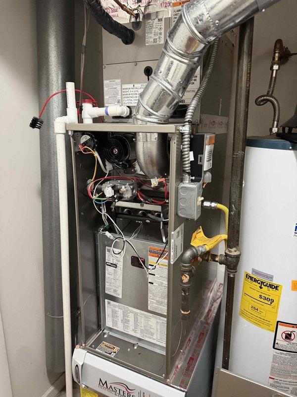 Completed scheduled cooling maintenance on residential HVAC system. Performed comprehensive inspection of furnace unit, blower motor assembly, and ductwork connections. Verified system temperature readings at 78.1°F, checked electrical connections, inspected Aprilaire humidifier component, and confirmed all mechanical components operating within normal parameters.