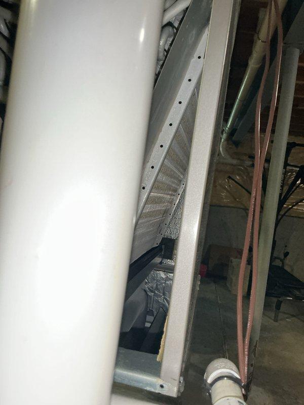 Completed scheduled cooling maintenance on residential HVAC system. Performed comprehensive inspection of air handler unit, including examination of evaporator coil, heat exchanger tubes, and internal components. Verified proper operation of all mechanical systems, checked air filter condition, inspected condensate drainage system with PVC piping, and confirmed unit is functioning within normal parameters for continued reliable cooling performance.