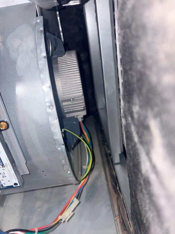 Completed scheduled cooling maintenance on residential HVAC system. Performed comprehensive inspection of furnace and air handler components, including control board, electrical connections, and wiring harnesses. Verified all electrical terminations were secure, inspected heat dissipation components and resistor banks for proper operation, and confirmed control board functionality with all wire connections intact and properly routed.