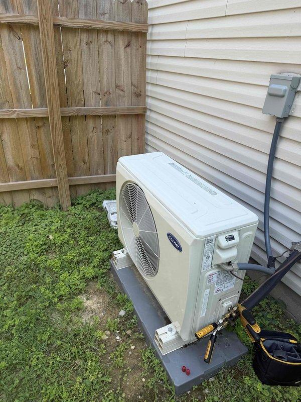 Completed routine cooling maintenance on residential air conditioning system. Performed comprehensive inspection of outdoor condensing unit, verified manufacturer specifications and unit identification, checked electrical connections and conduit mounting, and utilized calibrated service gauges to measure refrigerant pressures and system performance. Unit operating within normal parameters with no deficiencies noted.
