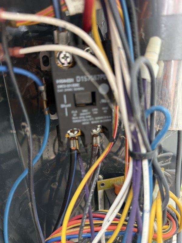 Completed scheduled cooling maintenance on HVAC system. Performed thorough inspection of electrical control panel, verifying proper operation of relay and contactor components, checking all wire connections and terminals for secure mounting and proper voltage. All electrical components found in good working condition with no signs of overheating, corrosion, or damage. System operating within normal parameters.