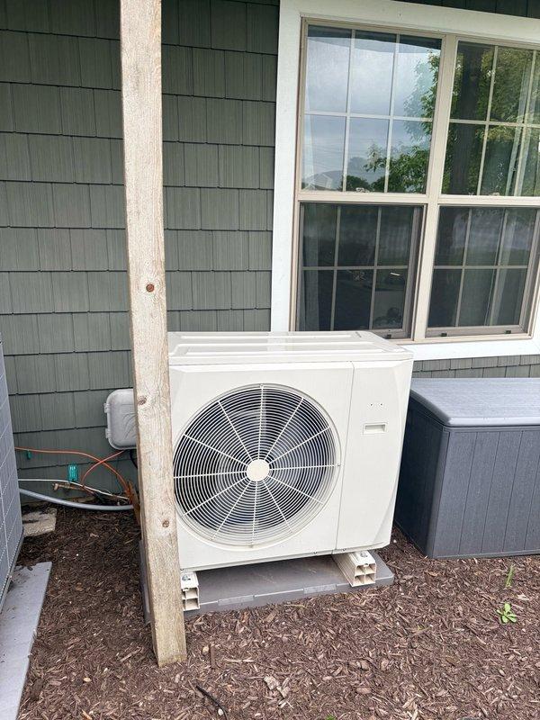 Completed scheduled cooling maintenance on residential heat pump system. Performed comprehensive inspection of outdoor condensing unit including coil cleaning, refrigerant charge verification, electrical connections check, and fan operation assessment. Unit found operating within normal parameters with no deficiencies noted; system ready for cooling season.