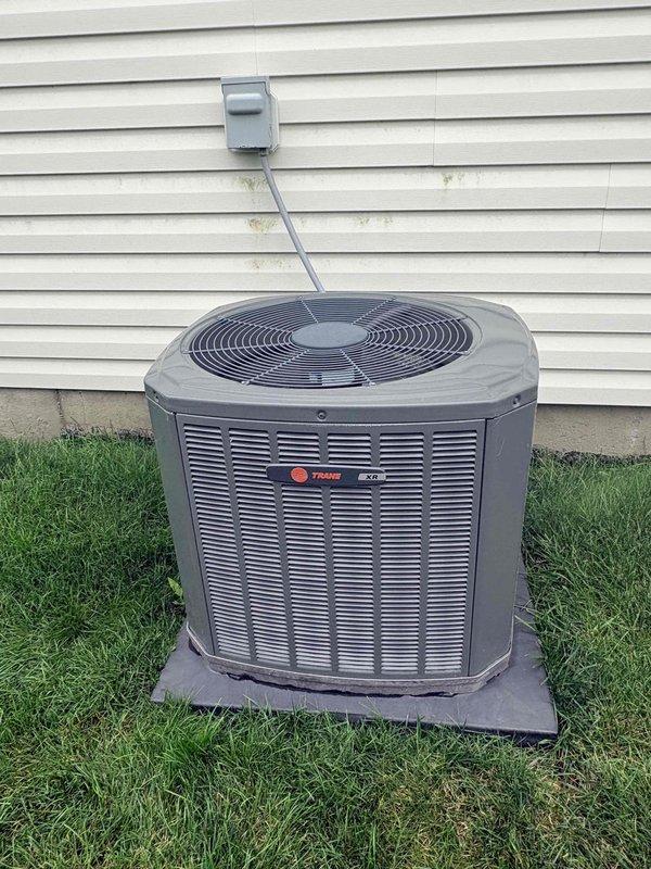 Completed scheduled preventative maintenance on residential Trane cooling system. Performed comprehensive inspection of outdoor condensing unit including visual examination of cabinet condition, fan motor operation, and electrical connections. Inspected control board assembly, verified all wire terminations secure, and confirmed proper operation of all electronic components and safety controls. Unit operating within normal parameters with no deficiencies noted.