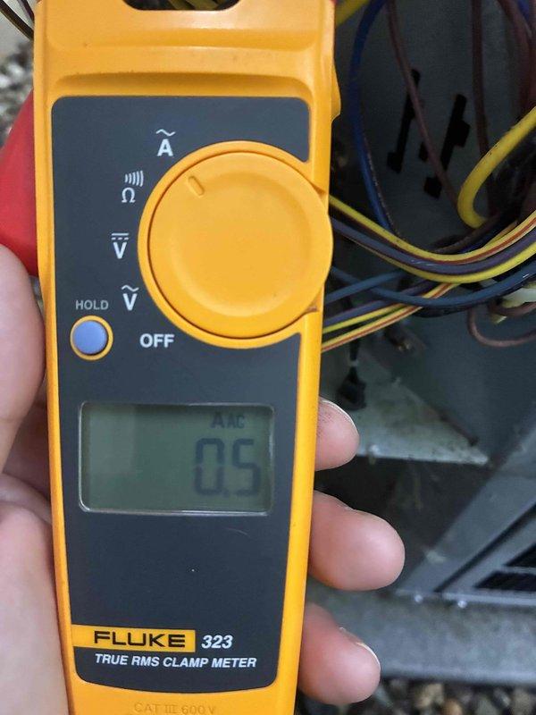 # HVAC Cooling Maintenance Service

Completed scheduled cooling system maintenance visit on residential HVAC unit. Performed comprehensive system diagnostics using calibrated Fluke 323 True RMS Clamp Meter to verify electrical performance and amperage draw. Measured operating amperage at 5.0 amps AC and recorded temperature differential of 26.6 degrees, confirming proper system operation and adequate cooling capacity. All electrical connections inspected and found secure with no abnormalities detected. System operating within manufacturer specifications with no immediate service concerns identified.