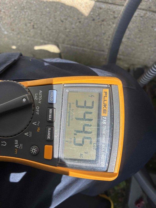 Completed comprehensive cooling system maintenance inspection and diagnostics. Utilized digital multimeter to verify electrical readings and system performance parameters, confirming proper voltage and amperage levels throughout the unit. All HVAC components tested and operating within manufacturer specifications at time of service.