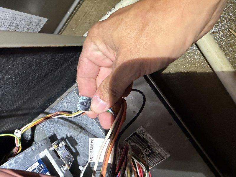 Responded to no cooling call following basement flooding incident. Diagnosed failed control board due to water damage. Replaced defective circuit board with new OEM component, reconnected all low-voltage wiring harnesses, and restored system to normal cooling operation.