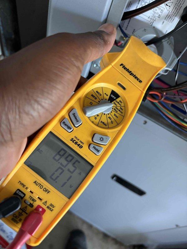 Completed comprehensive cooling maintenance on LG system including full electrical diagnostics and performance testing. Utilized digital multimeter to verify voltage and amperage readings across all electrical connections and control circuits, confirming proper operation within manufacturer specifications. System operational with maintenance plan renewal discussed with customer.