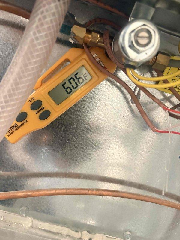 Completed comprehensive preventative maintenance on four HVAC units including two heating systems, two cooling systems, and one humidifier. Performed full system inspections with temperature diagnostics showing supply air at 60.6°F, checked all refrigerant lines and connections, verified proper operation of blower motor assemblies, inspected control boards and electrical connections, tested gas valve operation, and confirmed all safety controls functioning correctly. All systems operational and running within manufacturer specifications upon completion.