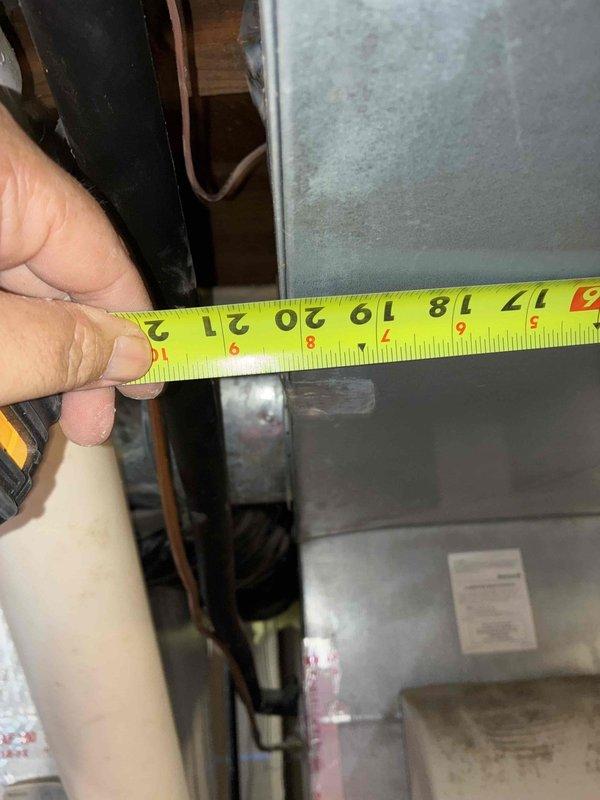Conducted comprehensive site assessment for complete HVAC system replacement, taking detailed measurements of existing equipment and ductwork clearances in confined mechanical space. Documented current system configuration including refrigerant line routing and equipment dimensions to prepare accurate replacement quote for Duke Energy referral program.