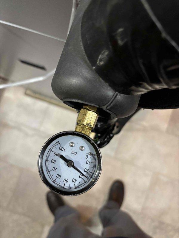 Completed scheduled heating maintenance on geothermal system. Performed system diagnostics including pressure testing of refrigerant lines, verified system pressures within normal operating range using mechanical gauge, and conducted electrical measurements on control board components using digital clamp meter to ensure proper system operation and readiness for the heating season.