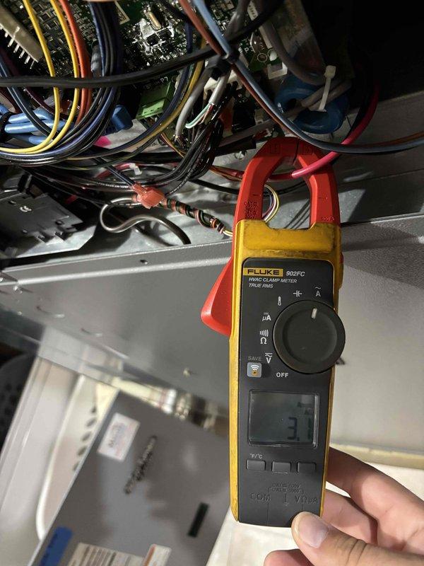 Completed scheduled heating maintenance on geothermal system. Performed system diagnostics including pressure testing of refrigerant lines, verified system pressures within normal operating range using mechanical gauge, and conducted electrical measurements on control board components using digital clamp meter to ensure proper system operation and readiness for the heating season.