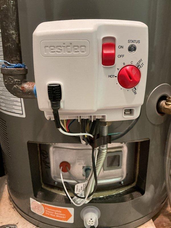 Performed warranty replacement of gas control valve on residential water heater. Shut off water supply and drained tank and supply piping completely. Removed defective gas valve and installed new warranty replacement unit. Restored water supply to heater, filled tank, and systematically purged all air from supply lines throughout the home. Tested unit operation through complete heating cycle to verify proper function of new gas valve assembly. All connections secured and system returned to normal operation.