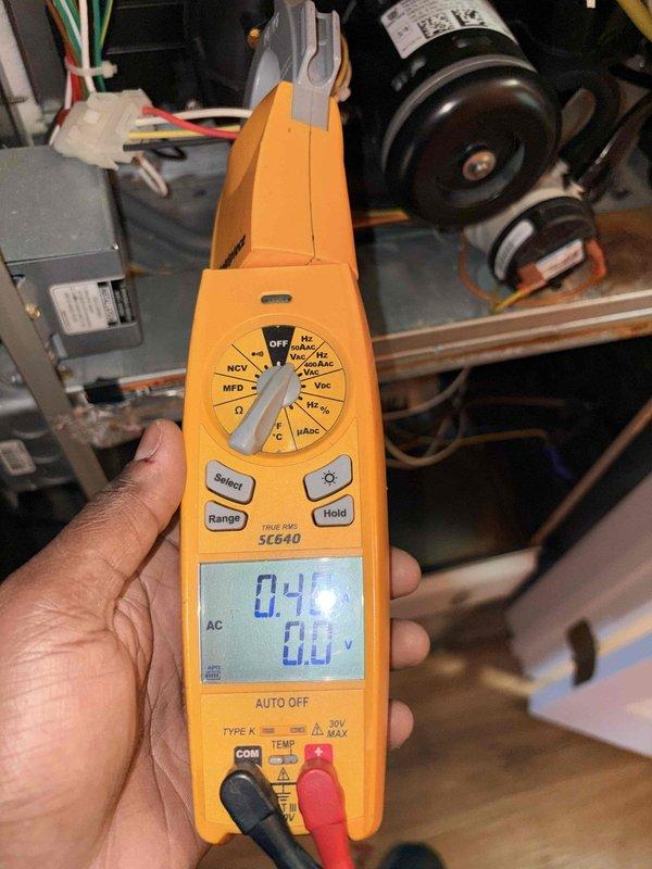 Completed routine tune-up maintenance on 7-year-old furnace system. Performed comprehensive inspection of all heating components, verified proper electrical operation with multimeter readings showing 0.4A draw and 0.0V at test points, inspected blower motor assembly and mounting hardware for wear and corrosion, checked all wiring connections, and confirmed system operational status. All equipment found to be functioning within normal parameters with no issues reported or identified during service.