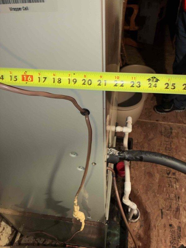 Conducted on-site assessment of existing geothermal heat pump system for replacement estimate. Evaluated current unit dimensions, mechanical components, refrigerant line configuration, and drainage system in utility area. Documented equipment specifications and installation requirements through measurements and photographic records to prepare comprehensive replacement proposal.