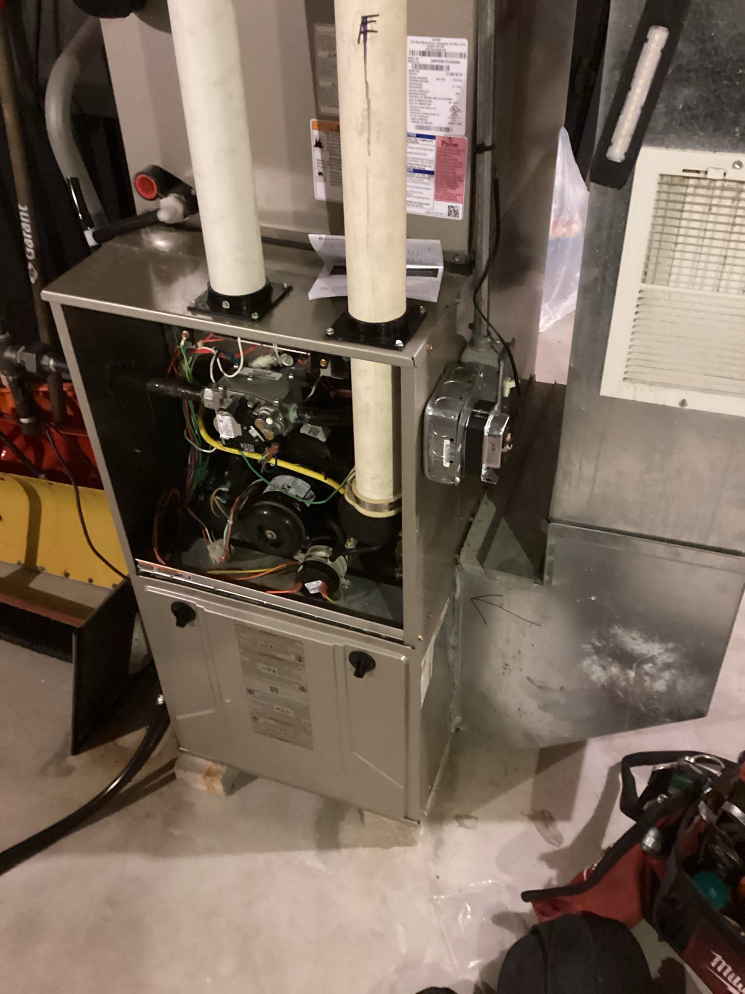 Duct clean and sanitize system. Installed patriot UV. 
Also made the homeowner aware that the inducer motor sounds bad and could fail at any time