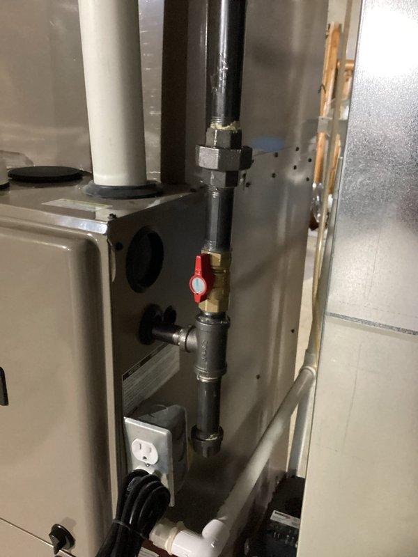 Diagnosed and replaced a faulty gas valve and installed a new 1/2-3/4 inch AGA ball valve shutoff on York furnace that was not producing heat. After completion of the 2-hour repair, tested system operation and confirmed the furnace is now functioning properly with normal heating capacity restored.