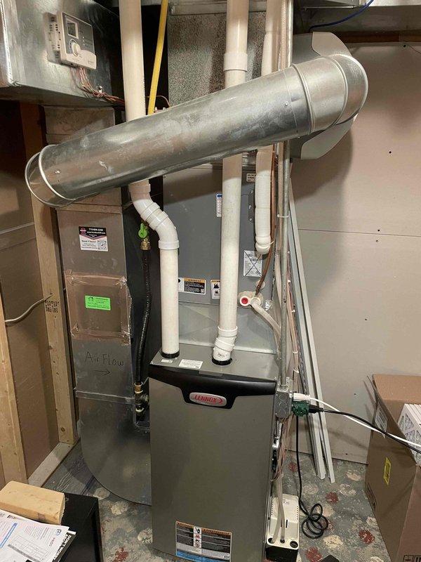 Completed bi-annual maintenance service on a 2-year-old residential furnace system. Performed comprehensive preventative maintenance including inspection and cleaning of all routine components. System was found to be functioning properly with clean air filter and no operational issues identified.