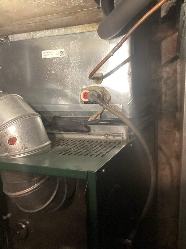 Responded to no heat/cooling complaint and diagnosed loose breaker connection in electrical panel causing complete HVAC system failure. Performed comprehensive inspection of ICP furnace heat exchanger while on site, confirming no cracks present despite this model's susceptibility to such issues. Customer advised to have electrician son repair loose breaker or contact us for follow-up service.