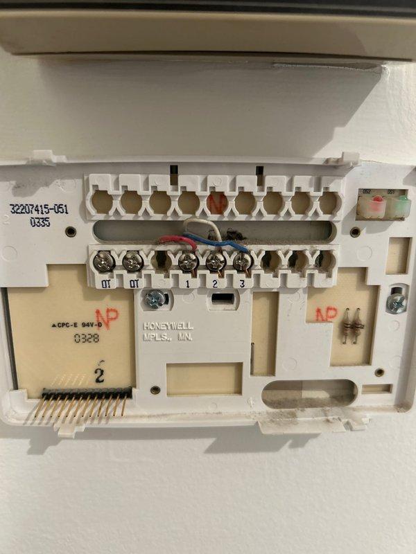 Inspected customer's existing Honeywell thermostat system to assess compatibility for smart thermostat upgrade. Evaluated current zone control module with functioning LED indicator and reviewed wiring configuration. Provided consultation on options for upgrading the zoning system as requested.