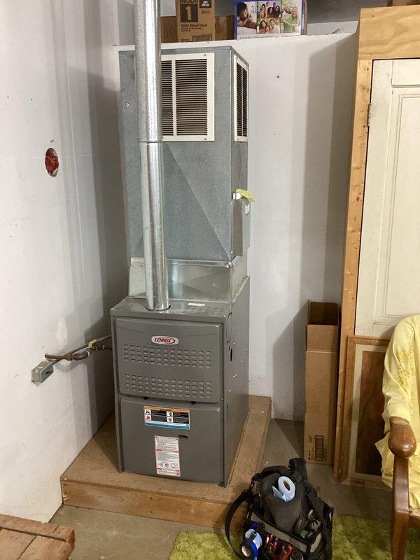 Performed annual maintenance on two Lennox furnaces (both under 4 years old). Service included operational inspection, flame sensor cleaning, and replacement of MERV 16 filter. Both units were confirmed to be functioning properly with no issues identified.