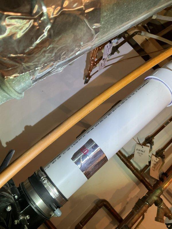Inspected a leaking 75-gallon natural gas power vented water heater. Found 95 psi water pressure and a leaking main line requiring attention. Documented existing installation, including the A.O. Smith unit, copper piping network, and venting system. Recommended complete replacement of the water heater and main line rebuild to resolve multiple failure points.