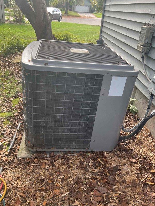 Responded to no-cooling service call for 20+ year old AC system. Diagnosed failed capacitor as the root cause. Replaced capacitor and restored proper cooling operation to the aging outdoor unit.
