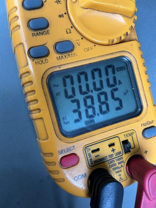 Diagnosed and replaced failed thermostat on 12-4 Lennox system (approximately 10 years old) that was experiencing no cooling issues and going into system waiting mode. Performed electrical testing with digital multimeter to verify proper voltage readings before installation. Customer advised about replacement options as system has reached end of expected service life.