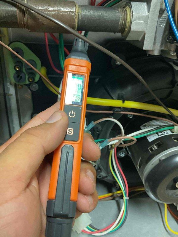 Performed fall furnace tune-up maintenance service on operational unit. Conducted electrical diagnostic testing of components using multimeter, and verified proper operation of gas valve assembly and combustion chamber with healthy blue flame pattern. System functioning normally with no issues identified.