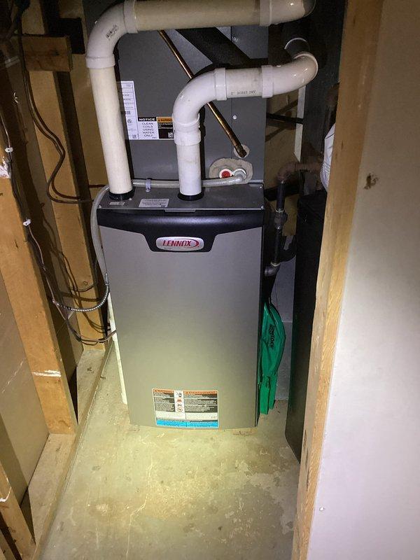 Performed comprehensive annual maintenance on customer's 3-year-old Lennox furnace system including inspection of furnace, humidifier, and heat pump components. All systems operating within normal parameters with no issues detected. Unit received complete tune-up service per maintenance agreement specifications.