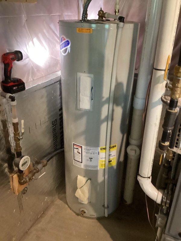 Responded to service call for a 6-year-old 50-gallon electric water heater providing only five minutes of hot water. Diagnostic testing revealed failed bottom heating element as the root cause. Replaced bottom element to restore proper functionality, with the repair covered under manufacturer's warranty which expires November 30.