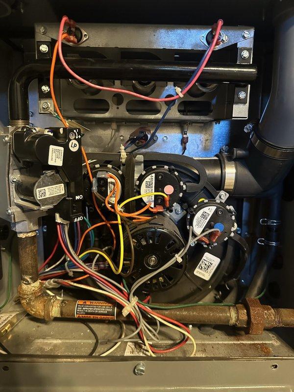 Responded to no heat call for 8-year-old Amana furnace. Diagnostic testing revealed inducer motor functioning properly but no flame ignition. Identified faulty gas valve as root cause of heating failure. Replaced defective gas valve, which restored proper ignition sequence and normal heating operation.