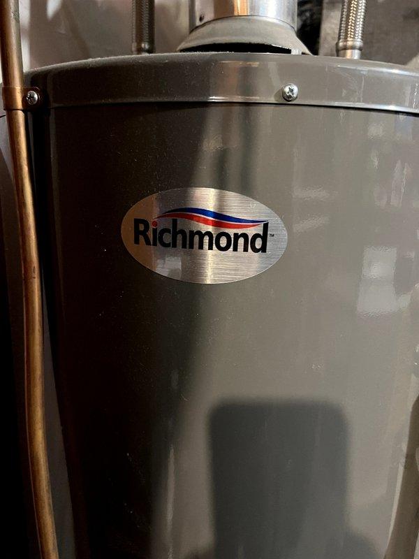 Responded to no hot water call for a 14-year-old Richmond natural gas water heater. Diagnostic revealed failed gas valve and leaking temperature and pressure relief valve. Due to unit age, recommended full replacement rather than repair. Customer approved installation of new 40-gallon atmospheric water heater, scheduled for Saturday afternoon.