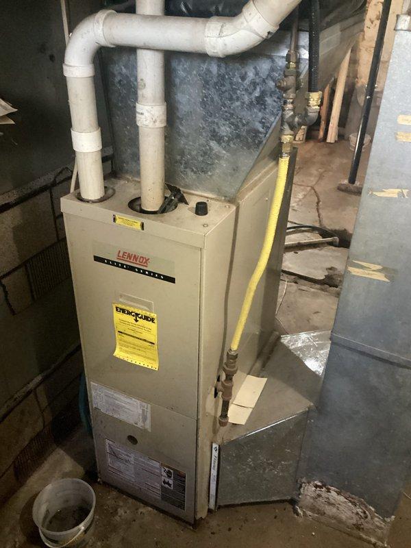 Responded to no heat call for Lennox LP furnace. Diagnosed non-functional ignitor and rusty burners preventing proper flame spread across heat exchanger. Recommended burner assembly replacement, which customer approved. Completed parts order form for new burners. Updated customer contact information in system.