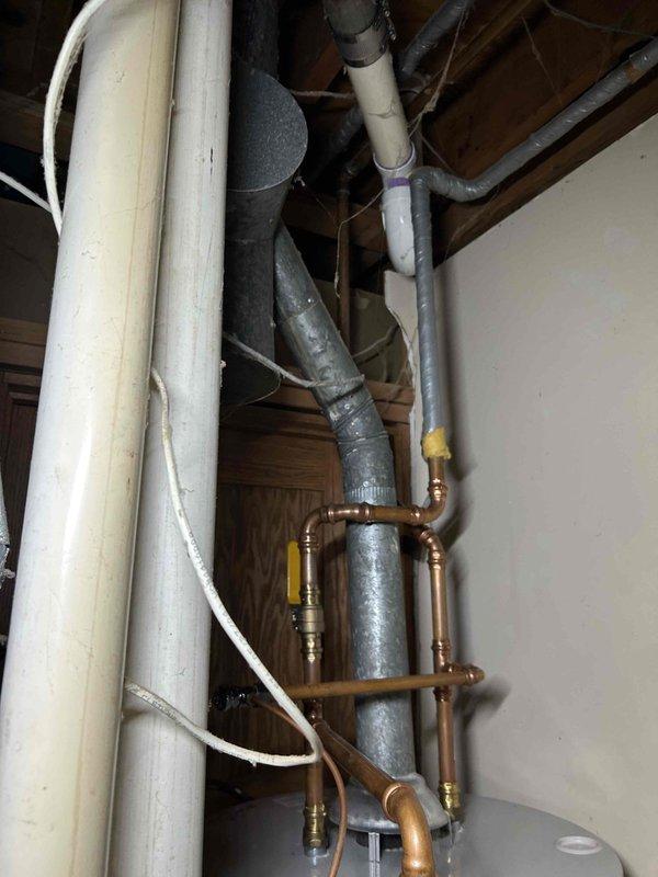Performed comprehensive maintenance on 17-year-old FRP furnace system (manufactured 2004, installed 2008). Inspected heat exchanger (noted rust on eyelid), tested carbon monoxide levels (acceptable readings), and checked gas pressure. Adjusted low stage gas pressure from 8.3" WC to 1.7" WC. Attempted to adjust high stage pressure from 10.8" WC to 3.5" WC but could only reduce to 5.3" WC due to possible stuck valve spring. Advised homeowner of issues and prepared quotes for gas valve replacement, UV light bolt replacement, and solenoid humidifier replacement.