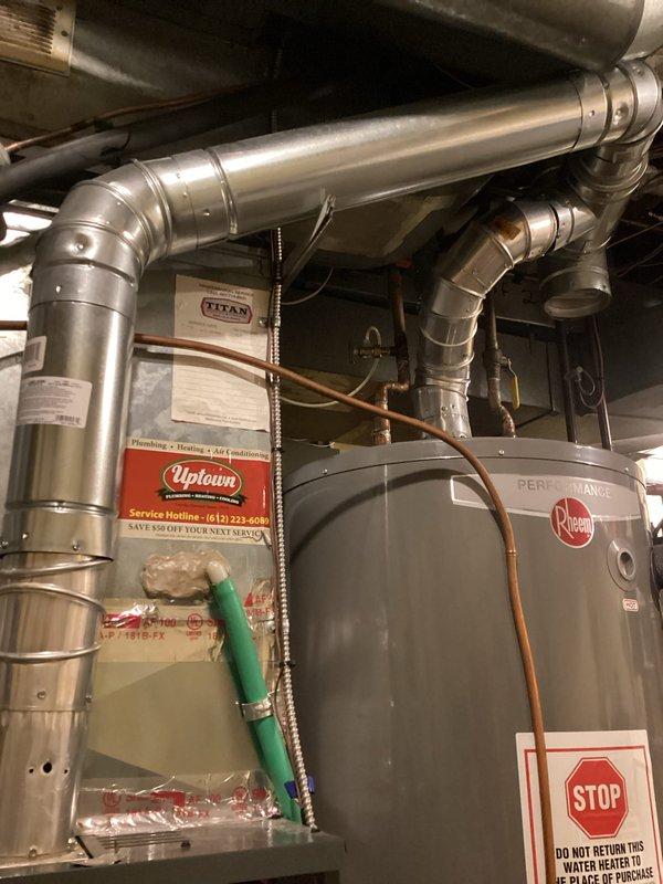 Performed furnace tune-up on both HVAC systems as per maintenance agreement. Changed all air filters and replaced the Aprilaire humidifier pad. Both furnaces (including the Rheem unit) were inspected and confirmed to be operating properly with no issues identified.