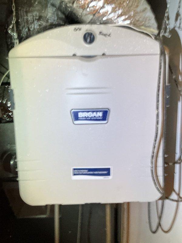 Performed annual furnace maintenance on 8-year-old Daikin system. Cleaned dirty flame sensor, replaced air filter, and inspected air exchanger and humidifier water panel. System now operating properly after flame sensor replacement and comprehensive component check.